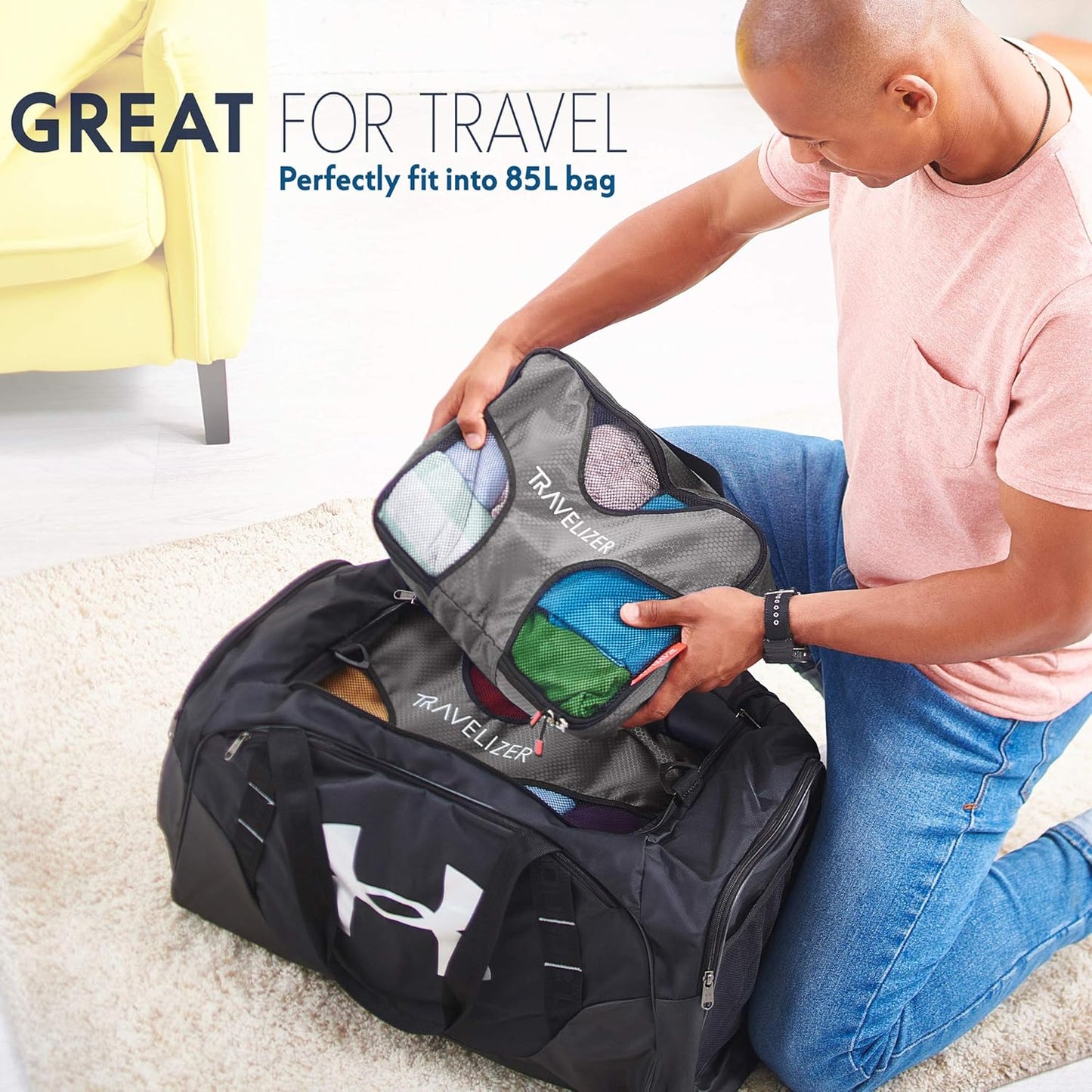 Travel Packing Cubes 5 pcs Luggage Organizer Set for Bag & Suitcase