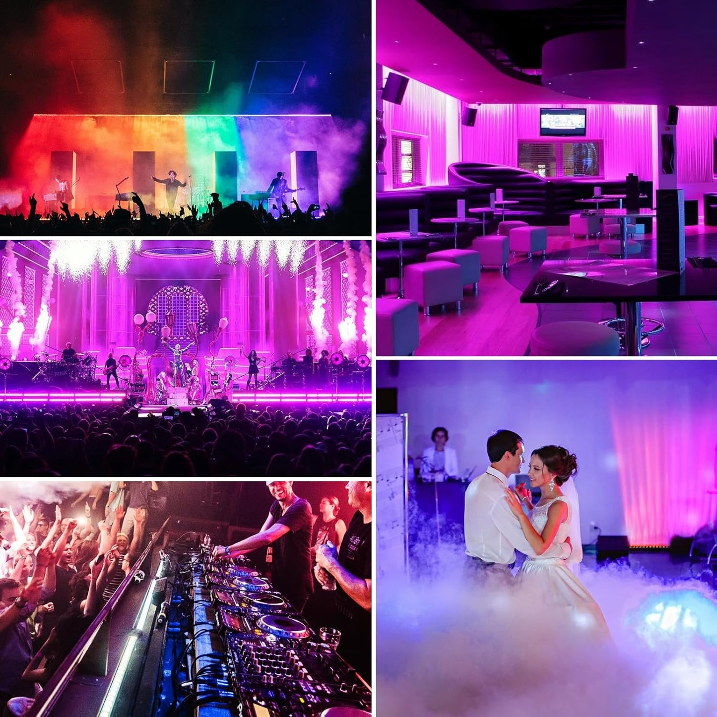 LED Stage Wash Light Bar - OPPSK 150W 6IN1 RGBWA+UV Color Changing Linear Wall Washer DJ Light Bar by DMX 8 Zones Control Sound Activated Uplight for Event Party Church Wedding Stage Lighting