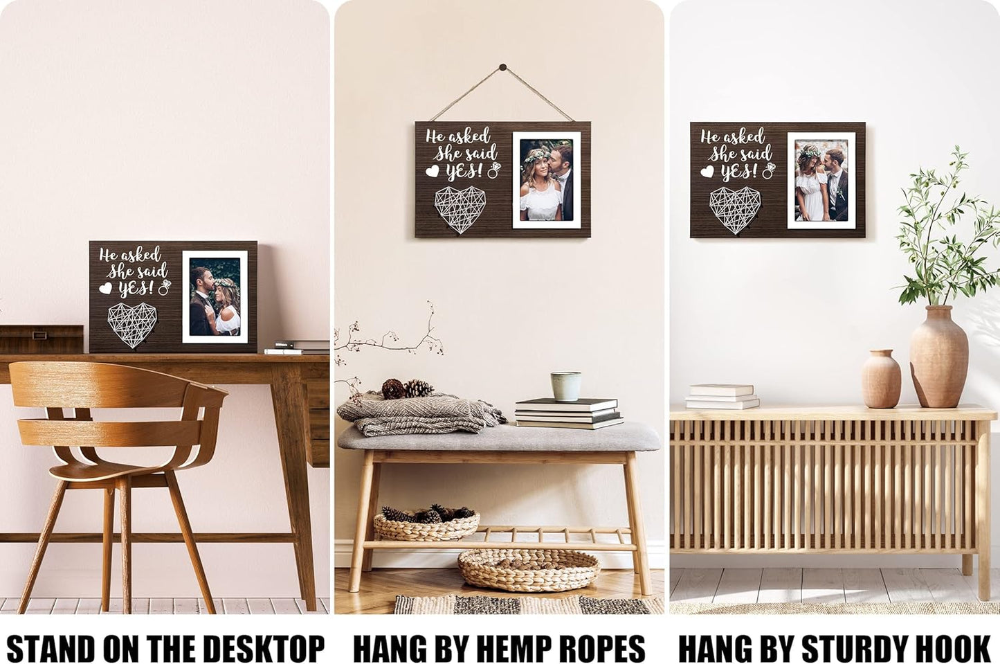 Engagement Wedding Gifts for Couples: Boyfriend & Girlfriend, Romantic Picture Frame - 4x6 Photo