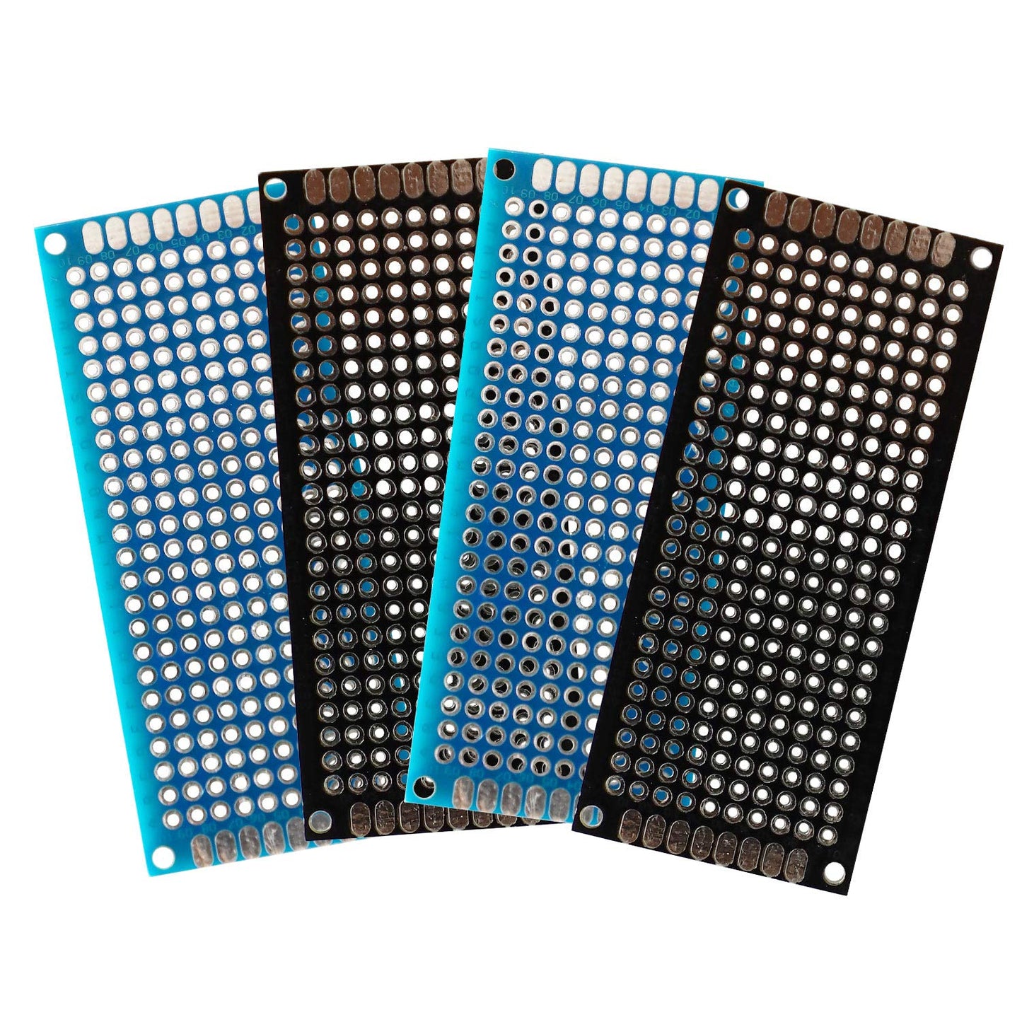 24 Pcs(3x7cm) Double Sided PCB Board Prototype Kit Soldering 2 Colour Universal Printed Circuit Board for DIY Soldering and Electronic Project