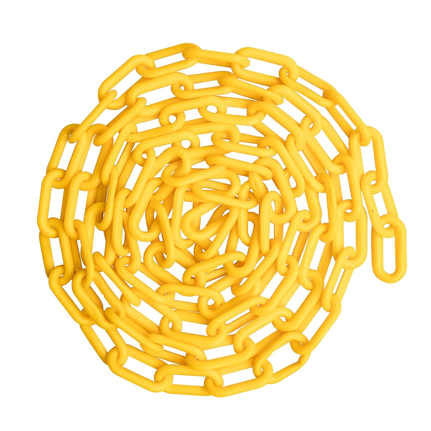 US Weight (Made in USA) 2" x 50' Yellow Plastic Safety Chain ft. SunShield UV Resistant Technology