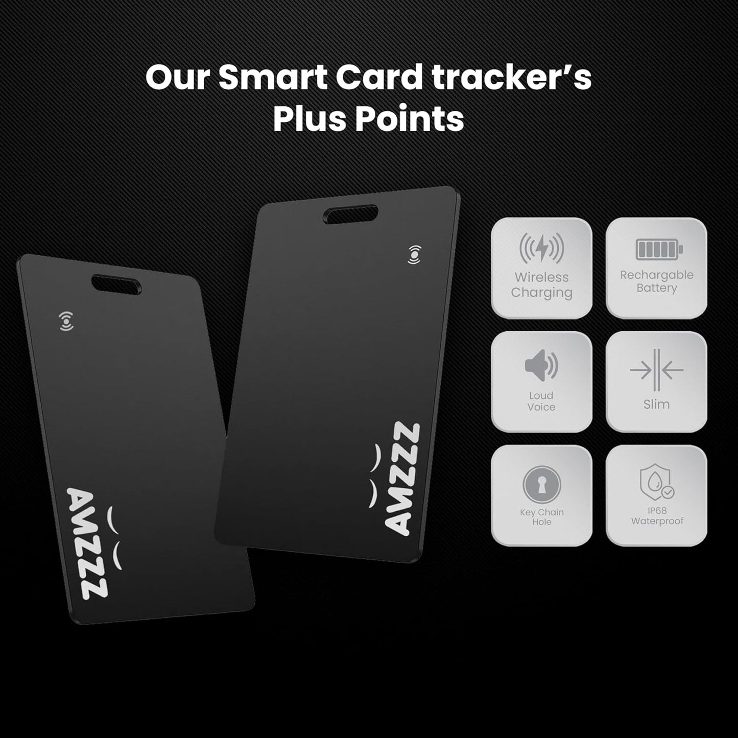Pack of 2 Apple MFI Certified Airtag Tracker Card for Apple Find My, Rechargeable Card, Only 0.07in, Finder, Tracking Card with Keychain Hole, Item Locator for for Wallet, Keys, Bags, Gift