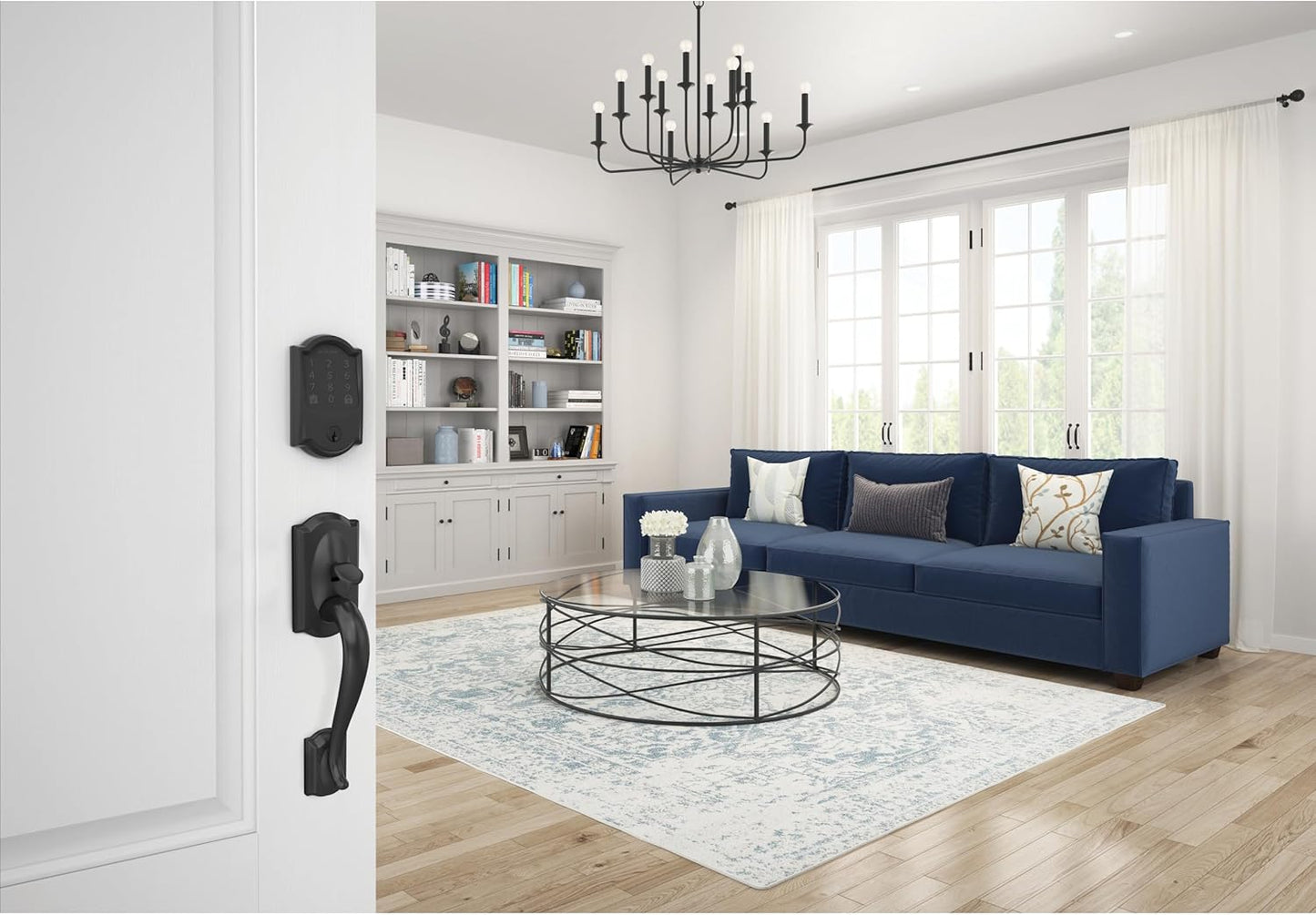 Schlage Encode Smart WiFi Deadbolt Lock for Front Door - Keyless Entry with App or Touchscreen - Works with Alexa, Hey Google, & Airbnb - Create Codes for Guests - Matte Black