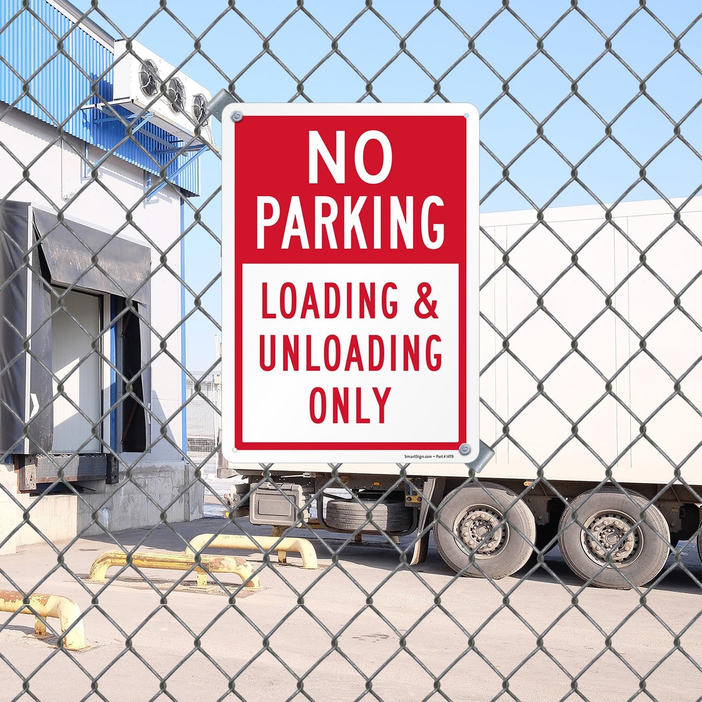 SmartSign No Parking Loading Unloading Only - 10" x 14", Rustproof 40 Mil Laminated Aluminum, Red/White, Durable Metal Sign for Outdoors, USA-Made