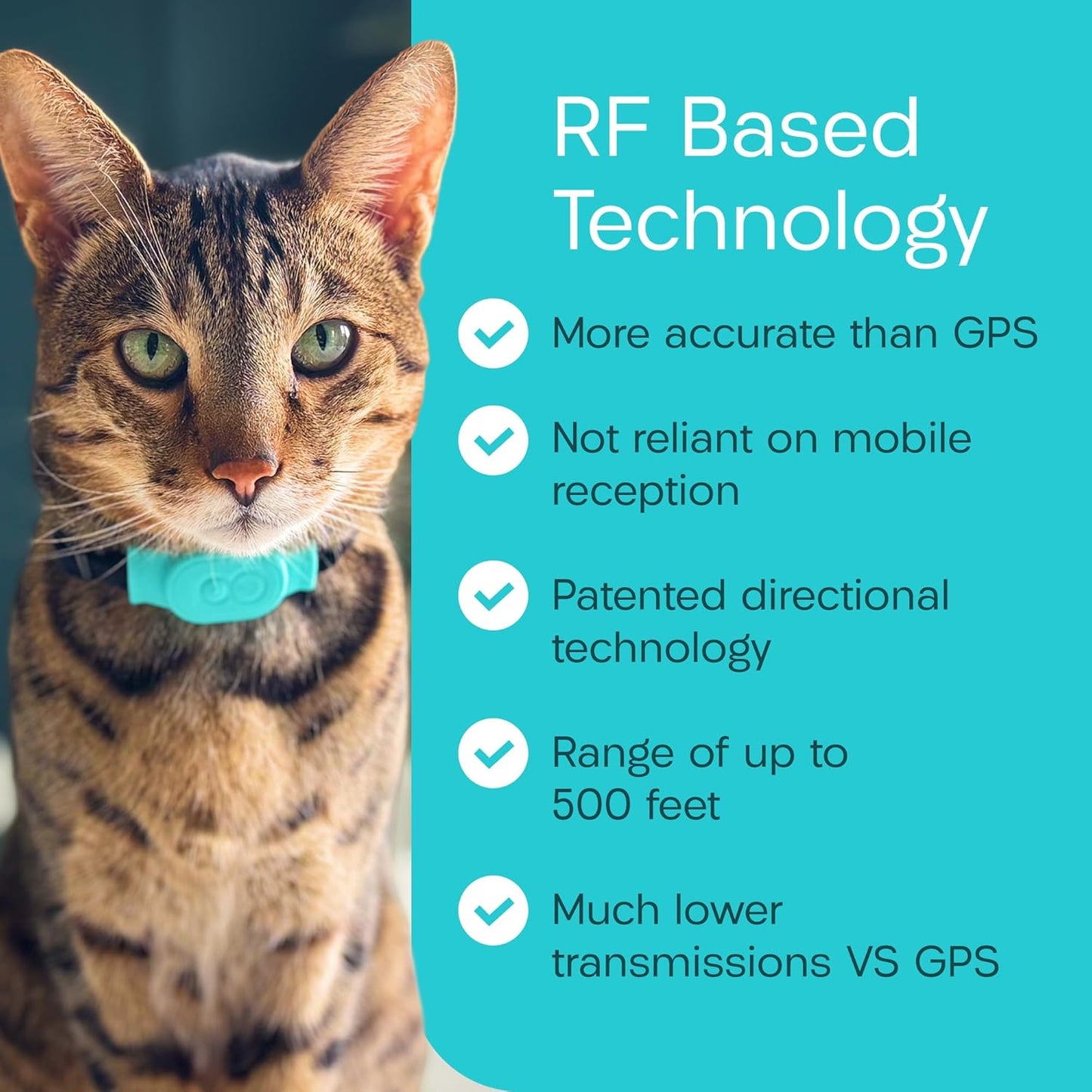 Tabcat V2 Cat & Kitten Tracker - No Monthly Subscription Fee | 4 Lightweight Homing Tags, Cases & Tracking Handset | More Accurate Than GPS | Track 4 Cats Indoors & Outdoors to 1" & 500 ft Range