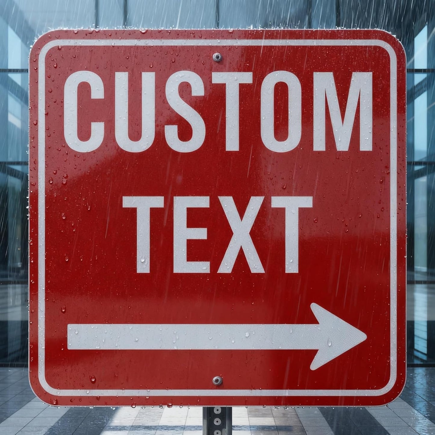Custom Large Outdoor Metal Sign, 28x28 inch 0.04" Rust-Proof Aluminum, Reflective Option, Single/Double Sided, for Wall & Yard