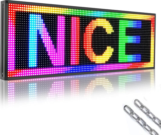 Outdoor P10 Led Scrolling Sign RGB Full Color by WIFI Control With High Brightness led sign Programmable for Business Advertising Board (39''x14'')