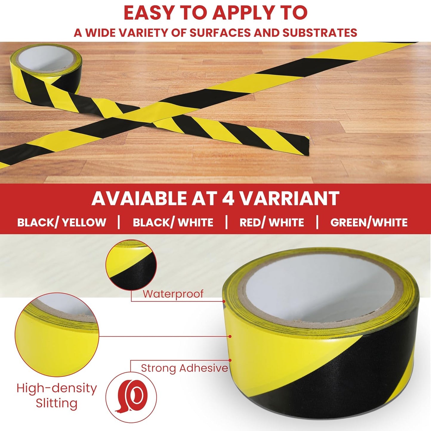 GGR Supplies T.R.U. SST-618C Green & White Hazard Warning Safety Stripe Tape: 3" in. Wide x 18 yds.