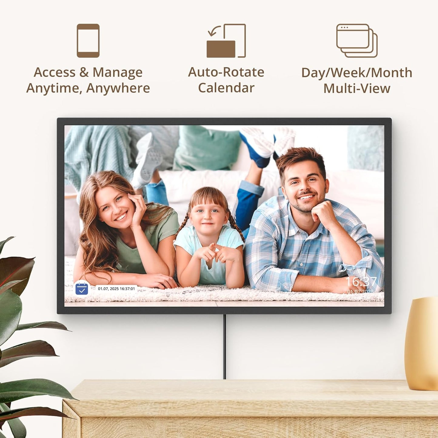 Dragon Touch 32" Digital Calendar Chore Chart – 1080P Full HD Interactive Touchscreen, Hearth Display Digital Calendar Wall & Desk Mountable for Seamless Scheduling