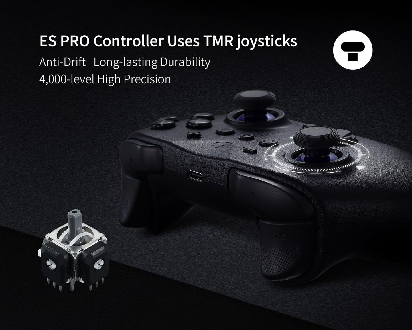 GuliKit ES PRO Fastest Wireless Controller – TMR Anti-Drift&Anti-Snapback Joysticks, Lowest Wireless Latency 3.25ms, Compatible with PC/Switch/Android/Switch 2 Wake-up,30h Battery, Gyro&Turbo for FPS