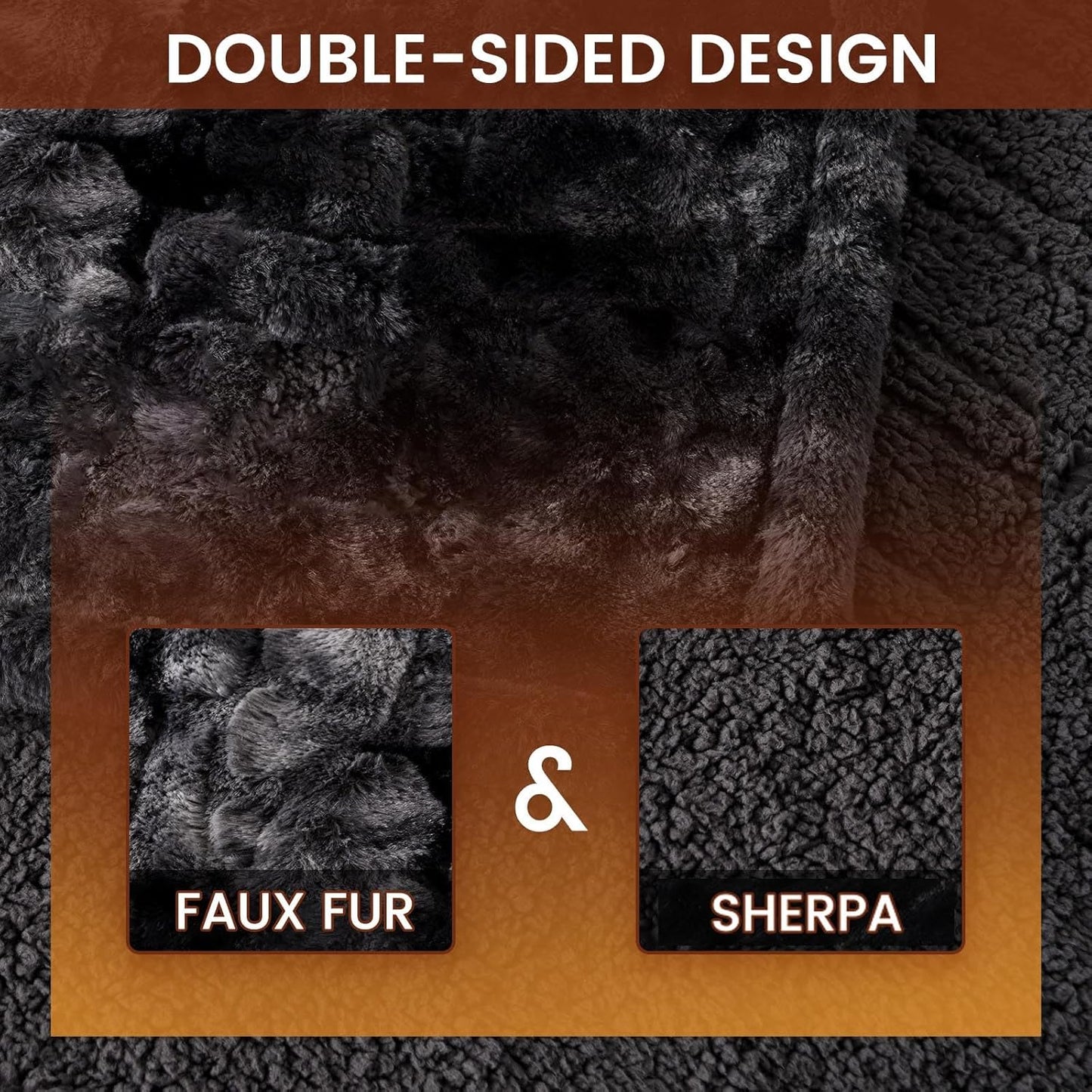 Bearhug Electric Blanket King Size 100"x 90", Dual Controllers Heated Blanket, Reversible Faux Fur & Sherpa, Over-Heat Protect, 10 Heating Levels, ETL, Machine Washable