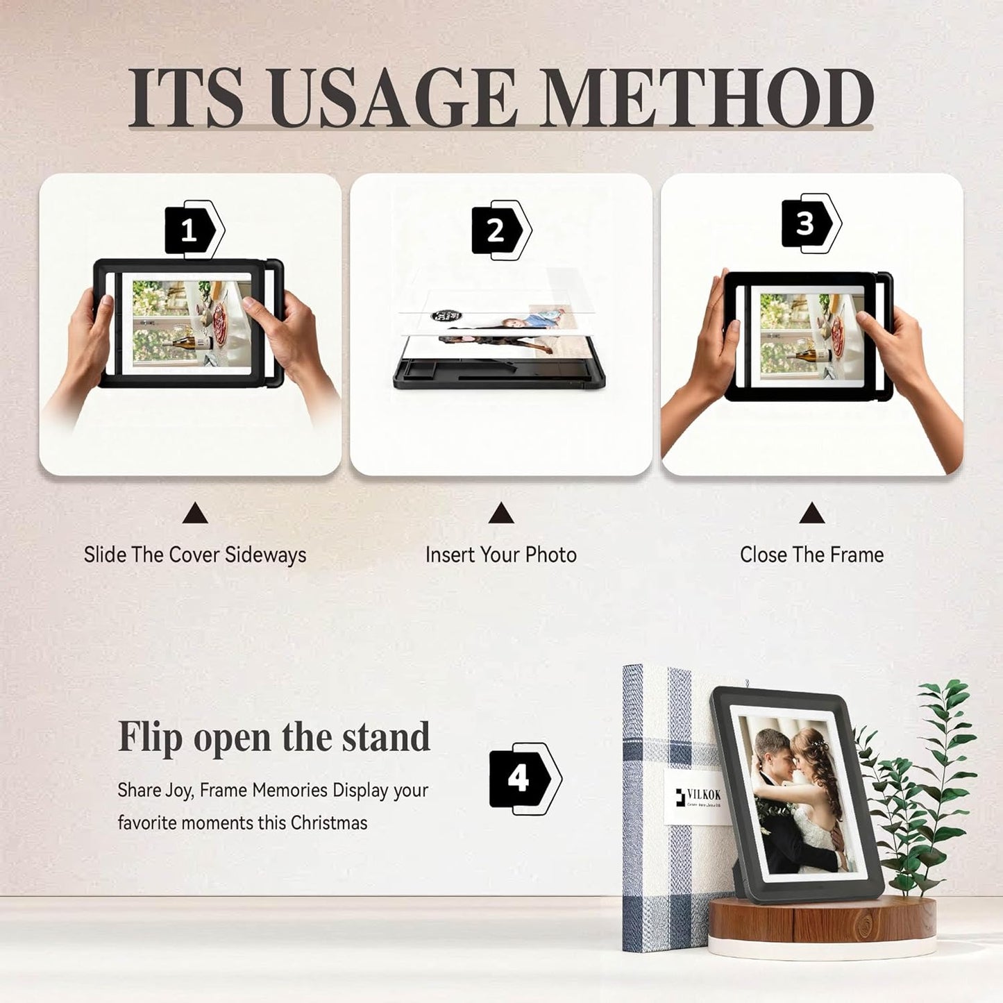 1-Pack Black 5x7 Picture Frame, with Clear Acrylic Photo Frame with White Mat for 4x6 Photos, One-Piece Shatterproof & Tool-Free Design, UV-Resistant Waterproof Tabletop Frame for Home Office Decor