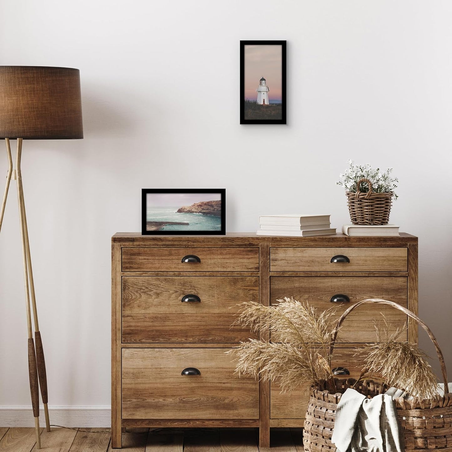 Americanflat 5x10 Picture Frame with Shatter-Resistant Glass - Signature Collection - Gallery-Style Frames Made of Engineered Wood - Photo Frame for Tabletop and Wall Display - Black