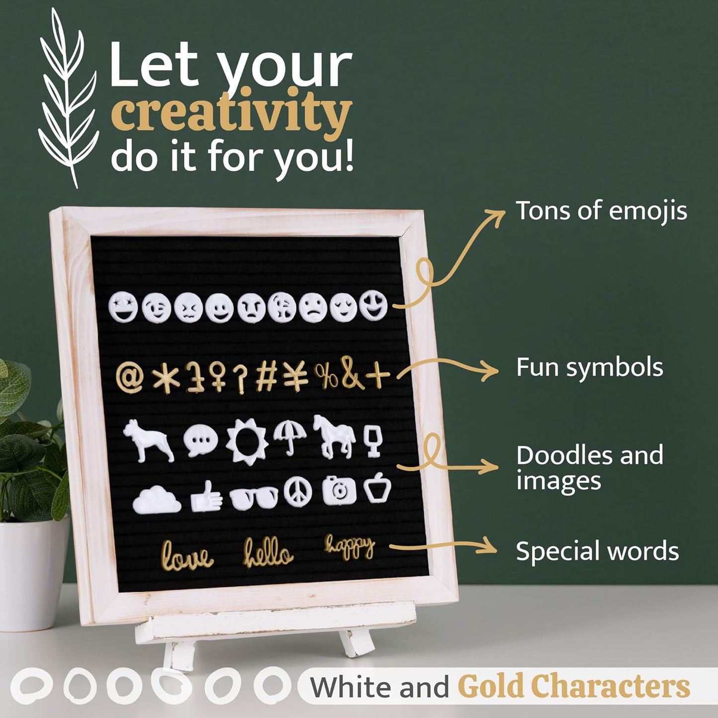 Felt Letter Board with Stand,10x10 inch Changeable Letterboard and Message Board,Letter Board Sign Include 792PCS Precut Letters