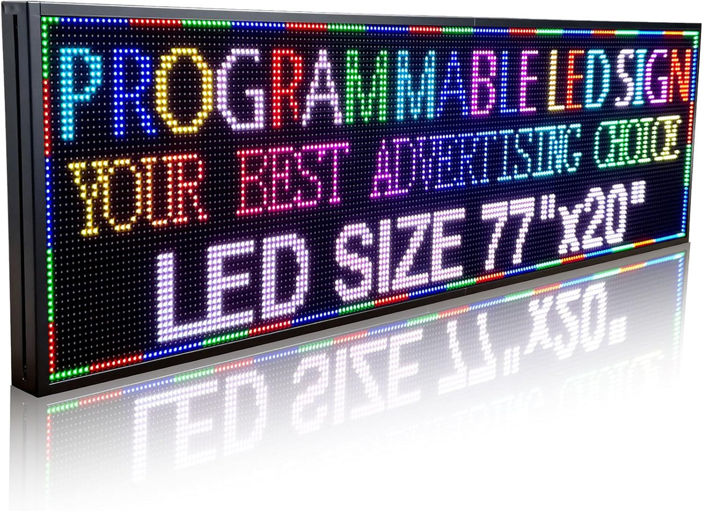 P10(77"*20") Outdoor Open Programmable Scrolling Led Sign Custom Wifi Led Signs For Wall Digital Signage Message Board Business Signs Board For Outside Advertising Sign Screen Panel