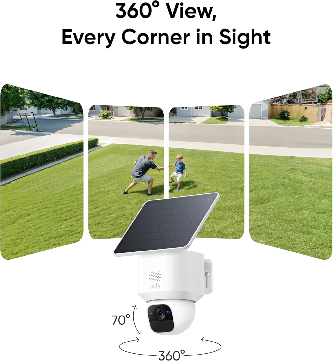 eufy Security SoloCam E30, 2-Cam Pack Kit, Security Cameras Wireless Outdoor, Solar Camera Outdoor Wireless, 360° Pan, AI Tracking, 2K Clarity, No Monthly Fee
