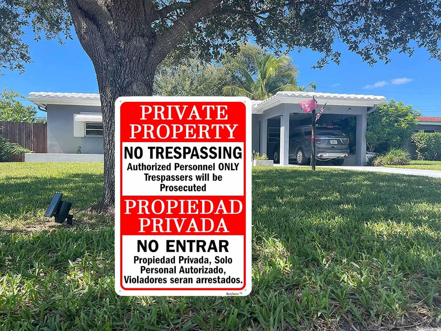 Private Property Sign,No Trespassing Signs,Home Safety Warning Sign,Outdoor Safety Sign, "Private Property - No Trespassing" 16"x24" Aluminum Sign