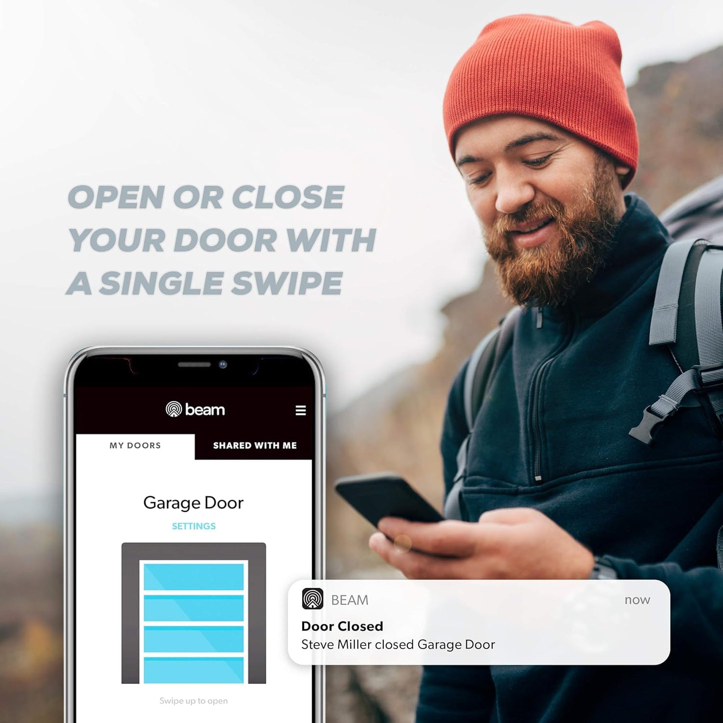 Sentry BU400 Smart Garage Door Opener, Heavy-Duty 3/4 Horsepower Equivalent DC Motor, Integrated Edge-to-Edge 3000-Lumen LED, with Beam Home App for Smart Garage Control, White