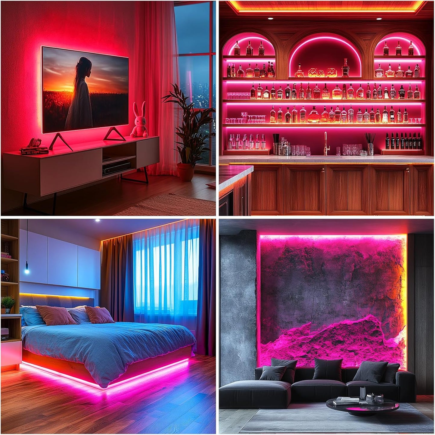 LED Strip Lights RGB COB 6.56 FT 1152 LEDs 5V USB Color Changing Short Strip Light,Multi Color TV Backlight with Remote/Button Control/Smart app for DIY Home Decor (6.56FT/2M)