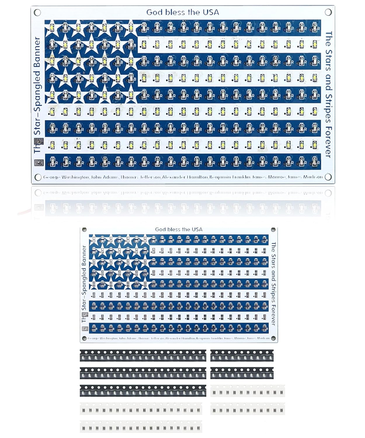SMD Practice Kit Soldering Skill Training Project,Yidab SMT Electronic Components DIY Kit American Flag 6.8X10.8cm (03XGQ01)