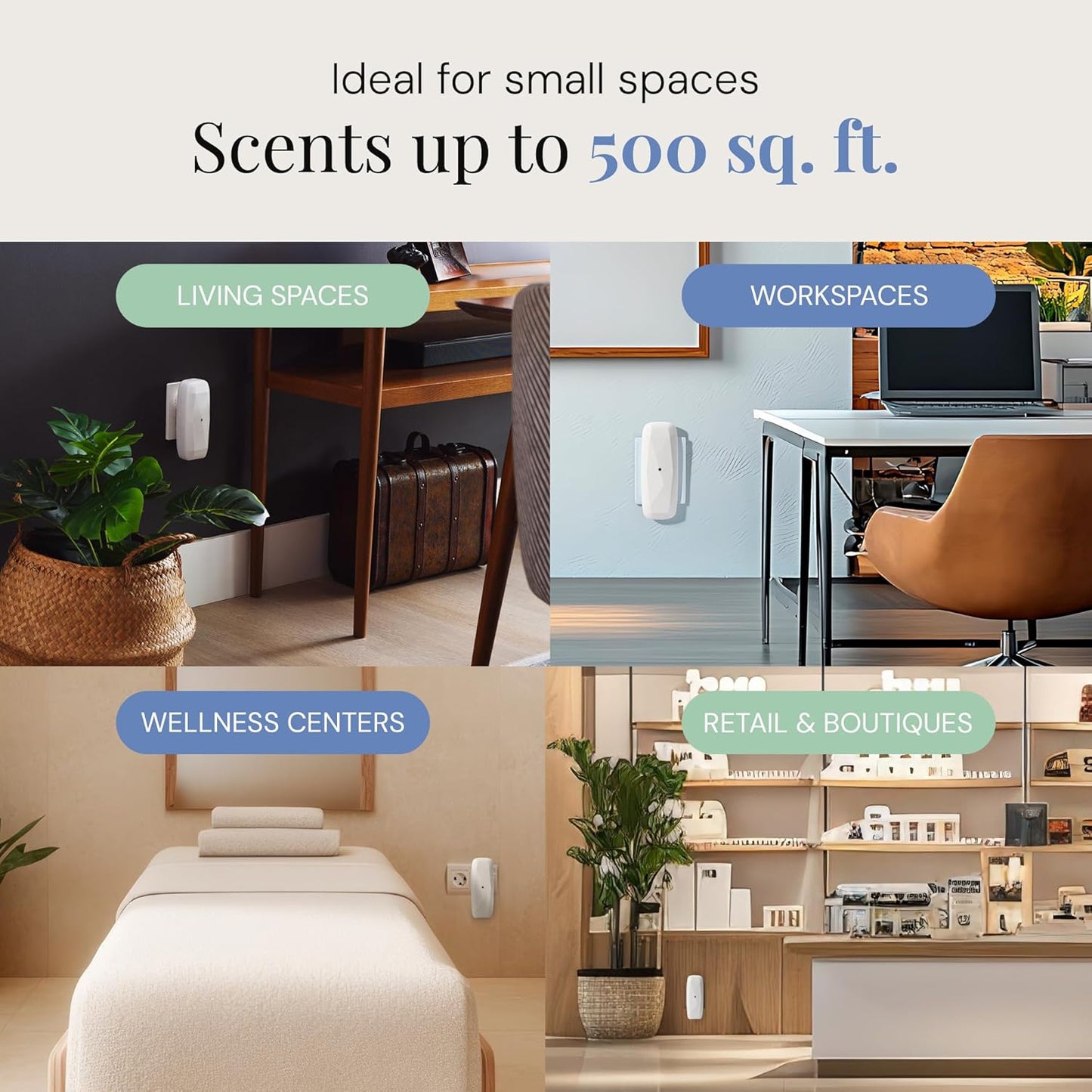 Air Esscentials The Diamond Smart Scent Air Machine for Home, Bluetooth App-Controlled, Covers up to 500 sq. ft, 100mL Waterless Fragrance Oil Diffuser with Cold Air Aromatherapy, White