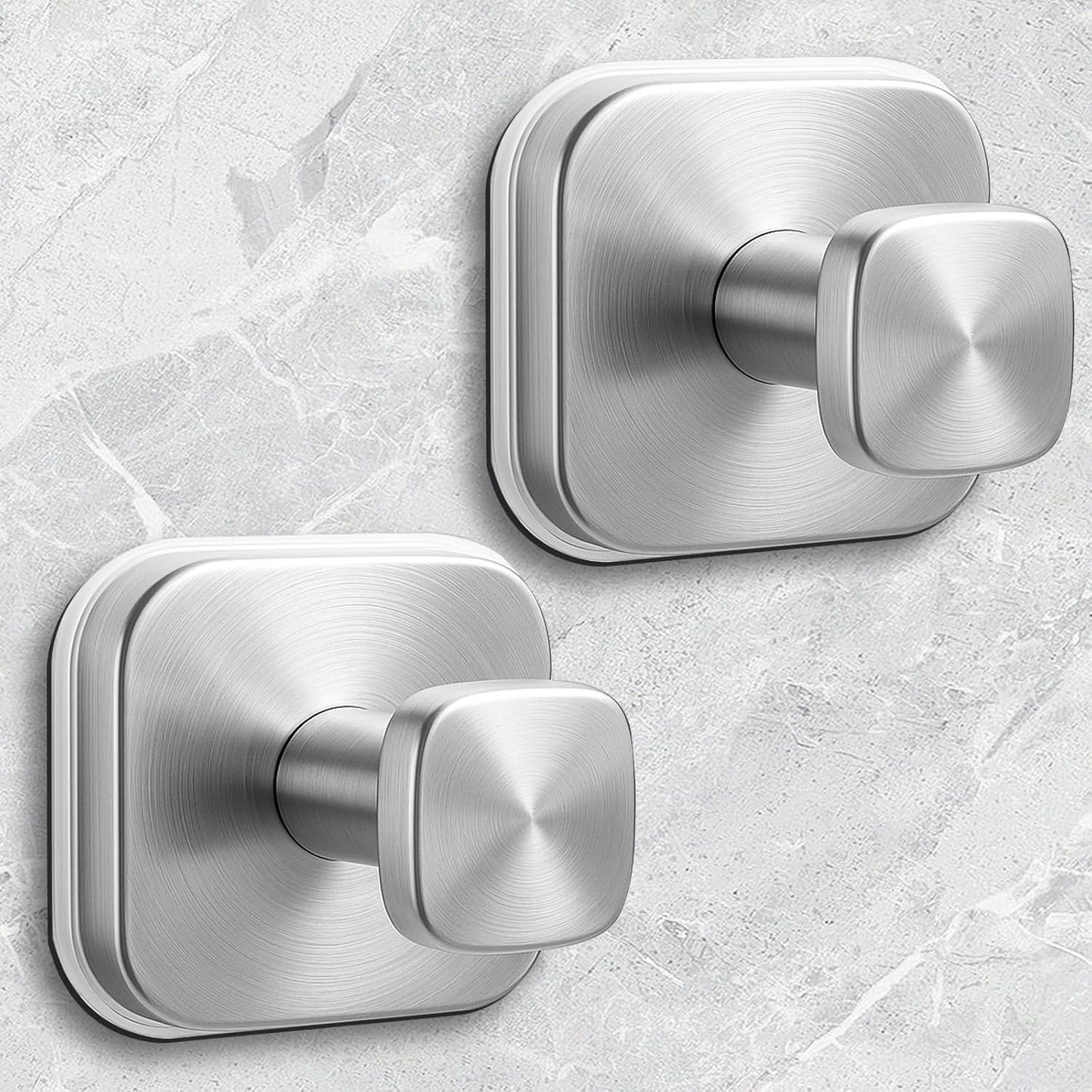 Shower Hooks for Inside Shower,Reusable Suction Cup Hooks for Glass Window,Mirror,Removable Towel Hooks for Bathroom,2 Pack(Silver)