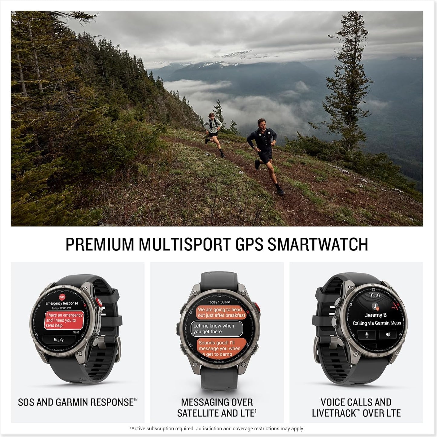 Garmin Fenix 8 Pro, 47mm, AMOLED Display, Premium Multisport GPS Smartwatch, inReach Technology for Emergency Survival, Health Tracking | Titanium/Graphite, Signature Series Power Bundle