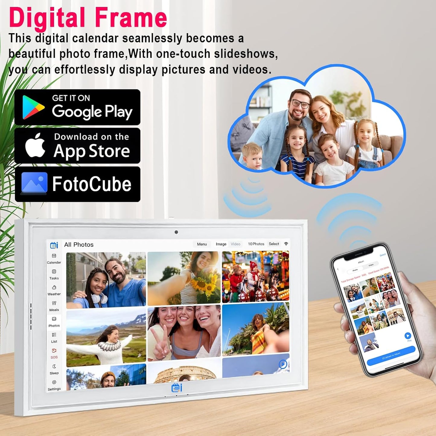 Digital Calendar wall touch screen 15.6" Great for Organizing Your 2026 Calendar, Syncs with Multiple Calendars(google calendar) Online, Horizontal, Vertical, and Wall Mountable