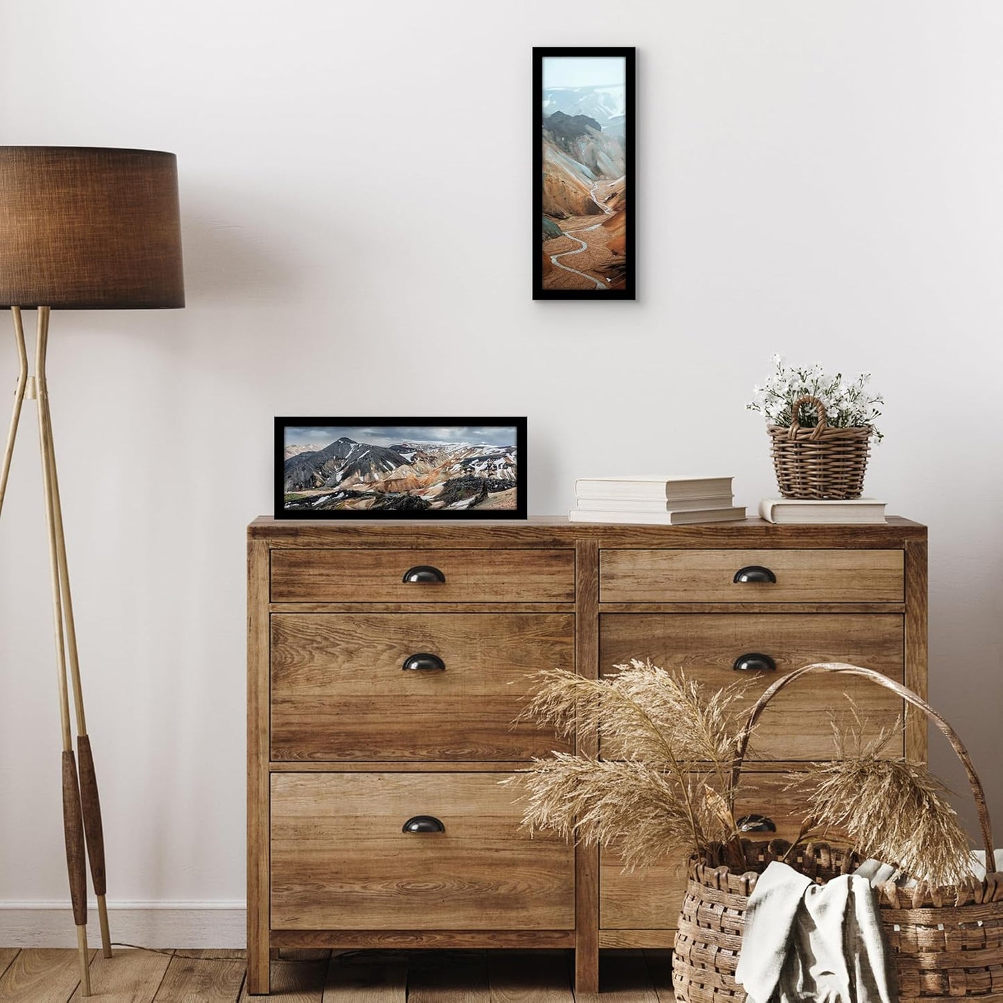 Americanflat 5x14 Picture Frame with Shatter-Resistant Glass - Signature Collection - Gallery-Style Frames Made of Engineered Wood - Photo Frame for Wall Display - Black
