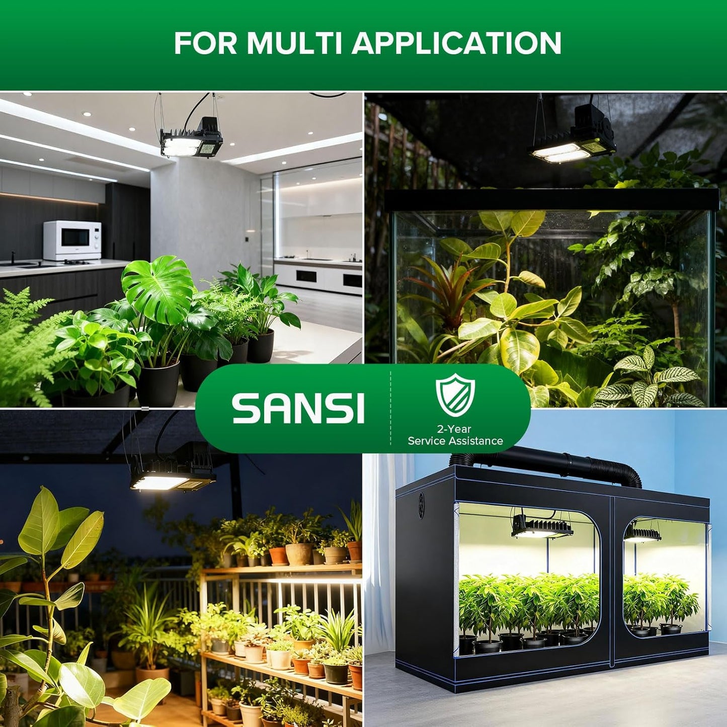 SANSI Grow Lights for Indoor Plants, 70W(500W Equiv) Full Spectrum Plant Light with Optical Lens for High PPFD, Dimmable Panel Plant Lamp with 4/8/12 Hrs Remote Control for 2x2ft Grow Tent Greenhouse
