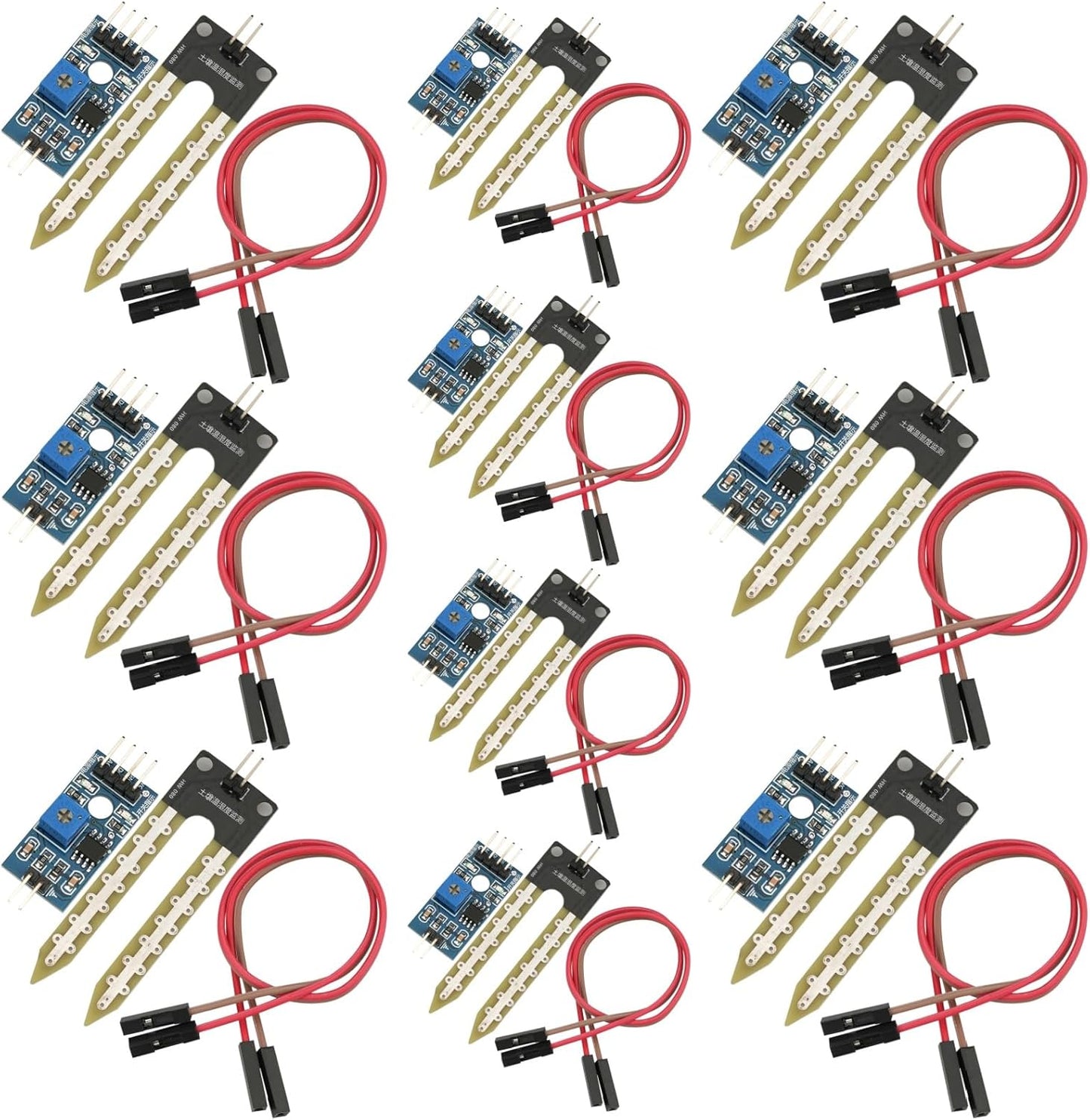 10Pcs Soil Moisture Sensor LM393 3.3-5V Soil Moisture Hygrometer Detection Sensor Kit Compatible with for Arduino Automatic Watering System Robot Smart Car