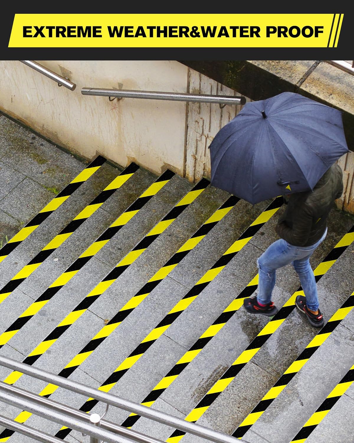 Avery Dennison Safety Floor Tape 2 Inch x 108 FT, Heavy-Duty PVC Forklift-Resistant, High-Visibility Reflective for Warehouse/Factory/Parking, Black & Yellow, ROHS/Reach Certified (1 Roll)