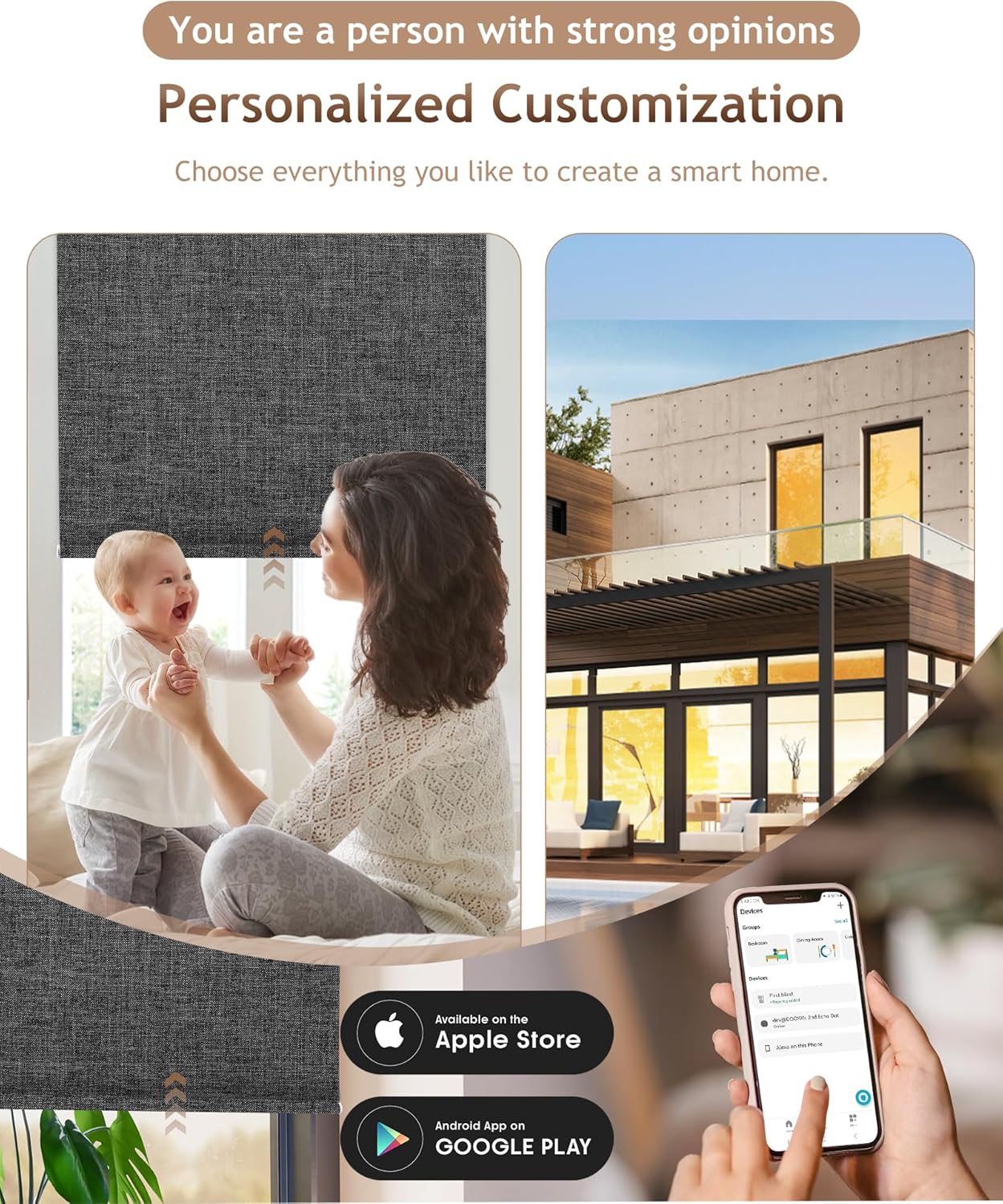 Kincmo Motorized Blinds with Remote,100% Blackout Motorized Roller Shades Work with Apple Homekit,Alexa,Google, Custom Electric Blinds with App,Voice Control (Dual Sided Black)