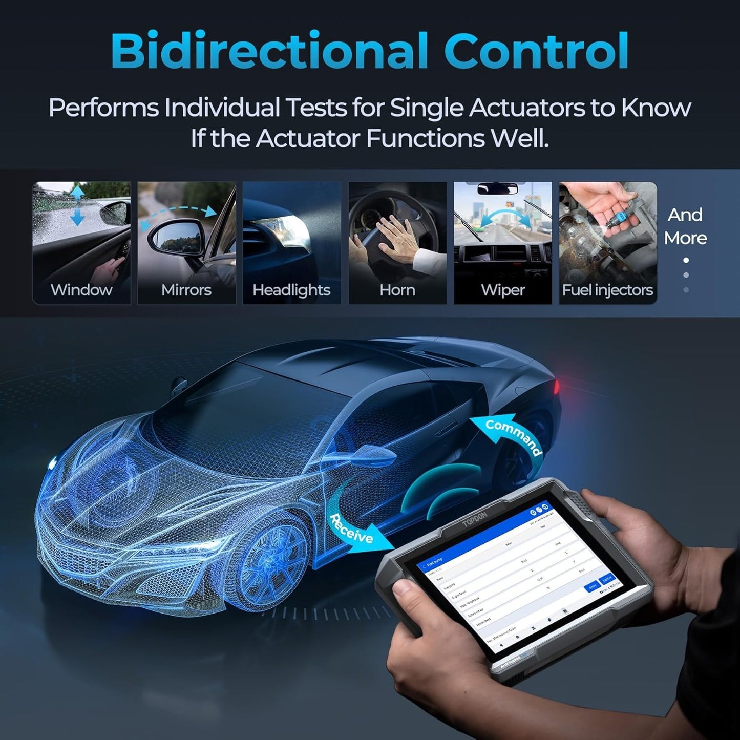 TOPDON Bidirectional Scan Tool, 2025 New ArtiDiag900 Lite Automotive Diagnostic Tool for Full System, Scanner for Car with Active Test, 8 Reset, Wireless OBD2 Scanner Diagnostic Tool for All Vehicles