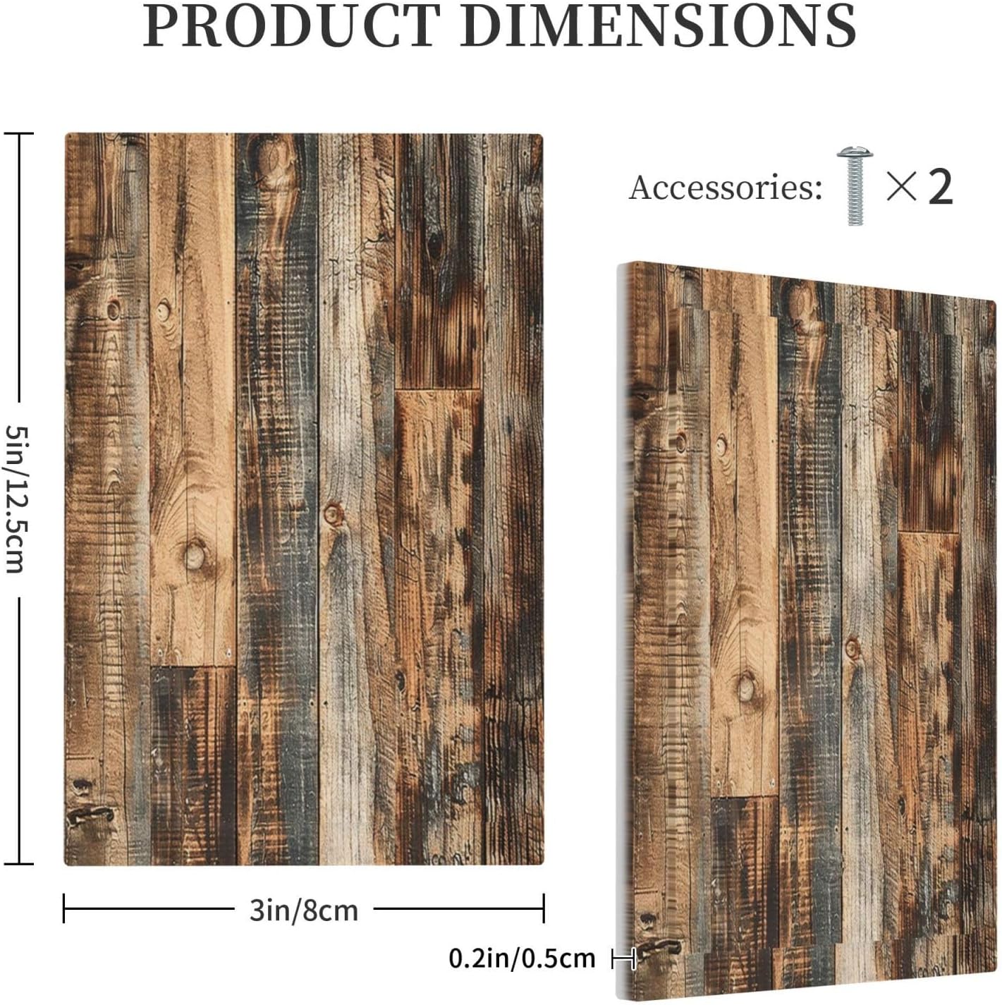 Light Switch Cover Plate Rustic Brown Wood Pattern Splice Plank 1 Gang No Device Blank Electrical Wall Plates Faceplate Decorative Switch Plate For Farmhouse Cabin Decor