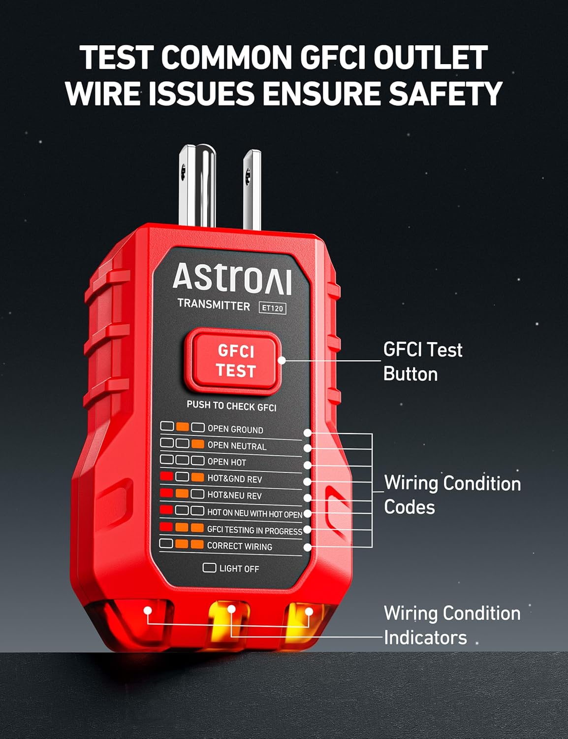 AstroAI Circuit Breaker Finder with GFCI Outlet Tester, Electrical Tester Tool for Home/Workshop Circuit Tracing, Quickly Locates Breakers with Indicators