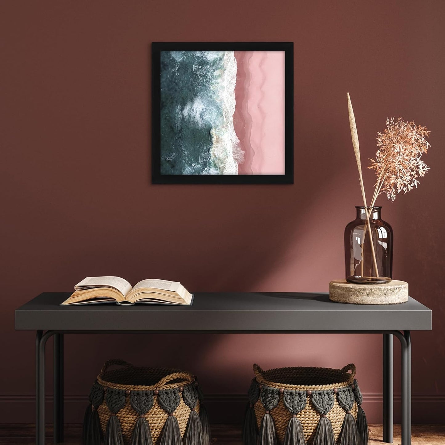 Americanflat 12x12 Picture Frame with Shatter-Resistant Glass - Signature Collection - Gallery Style Frames Made of Engineered Wood - Square Frame for Wall Display - Black