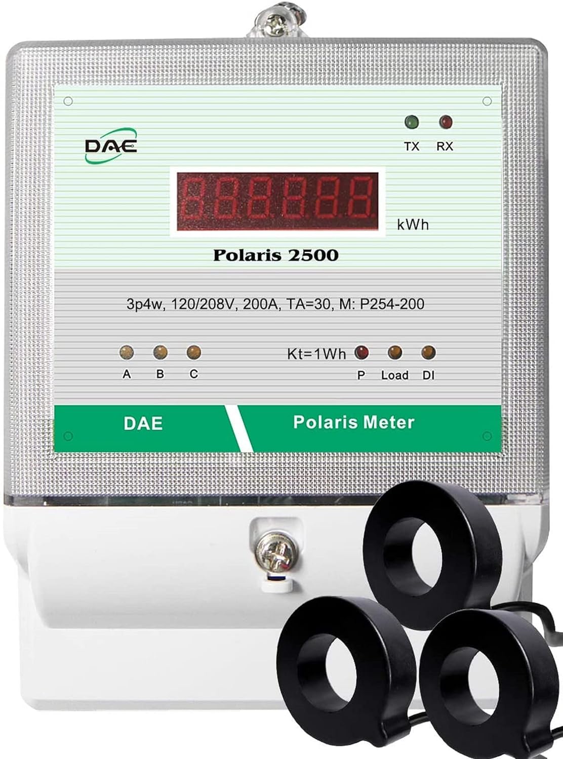 DAE P254-200-S KIT, UL CTEP kWh Smart Submeter, 3 Phase, 200A, 120/208v, 3 CTs, RS485