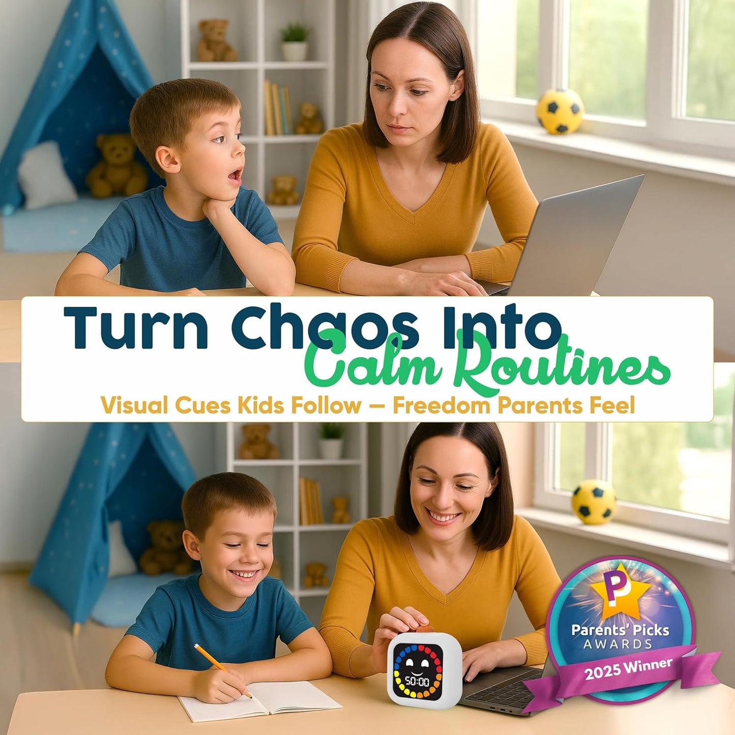 Digital Visual Timer for Kids - Rechargeable 99 Min Timer - Focus & Smoother Routines - Visual Timer for Classroom, ADHD Autism Toddler Support - Daily Use at Home, Therapy or School