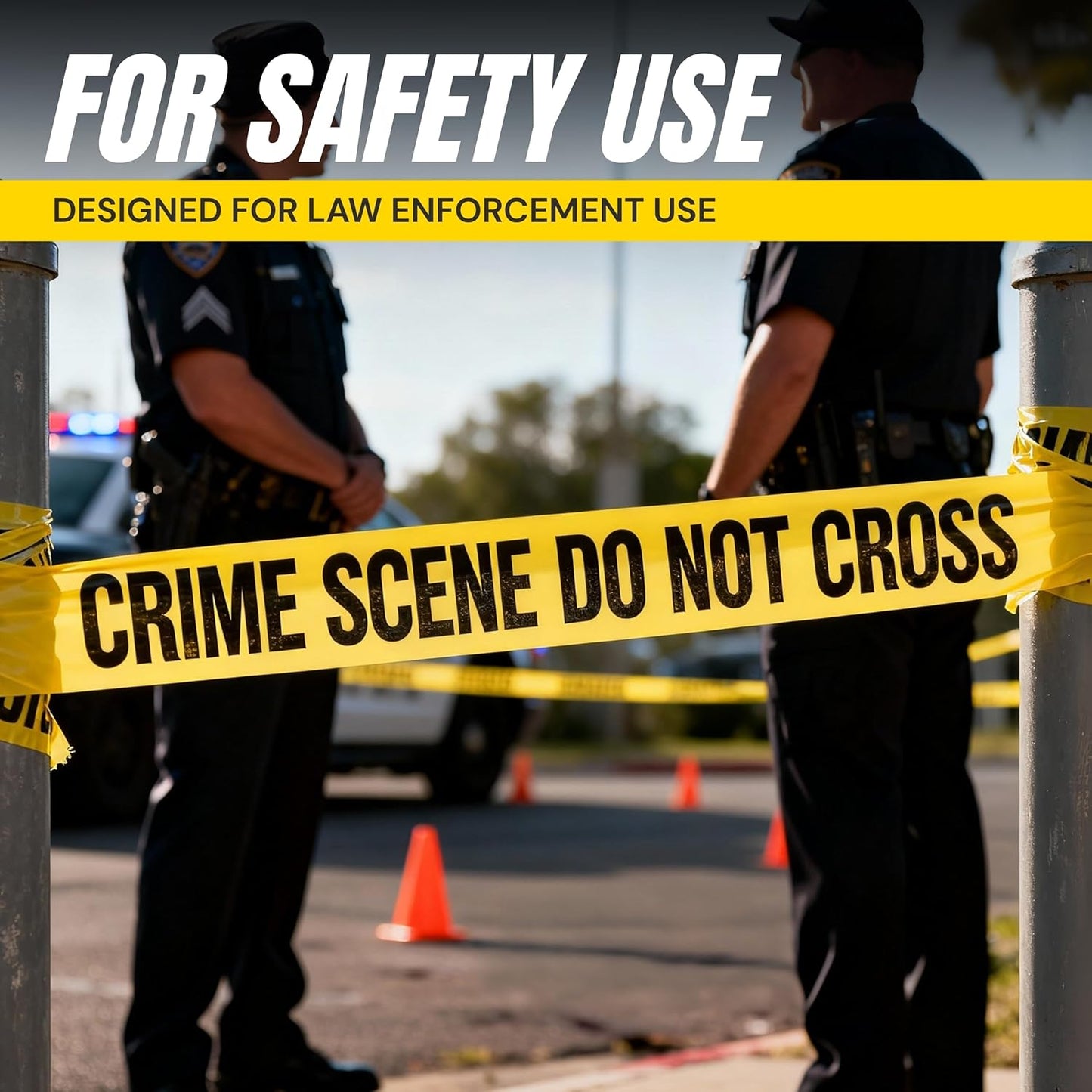 Crime Scene Do Not Cross Tape 3 Pack 3 inch x 1000 feet, Bright Yellow with a Bold Black Print for High Visibility • Tear Resistant Design