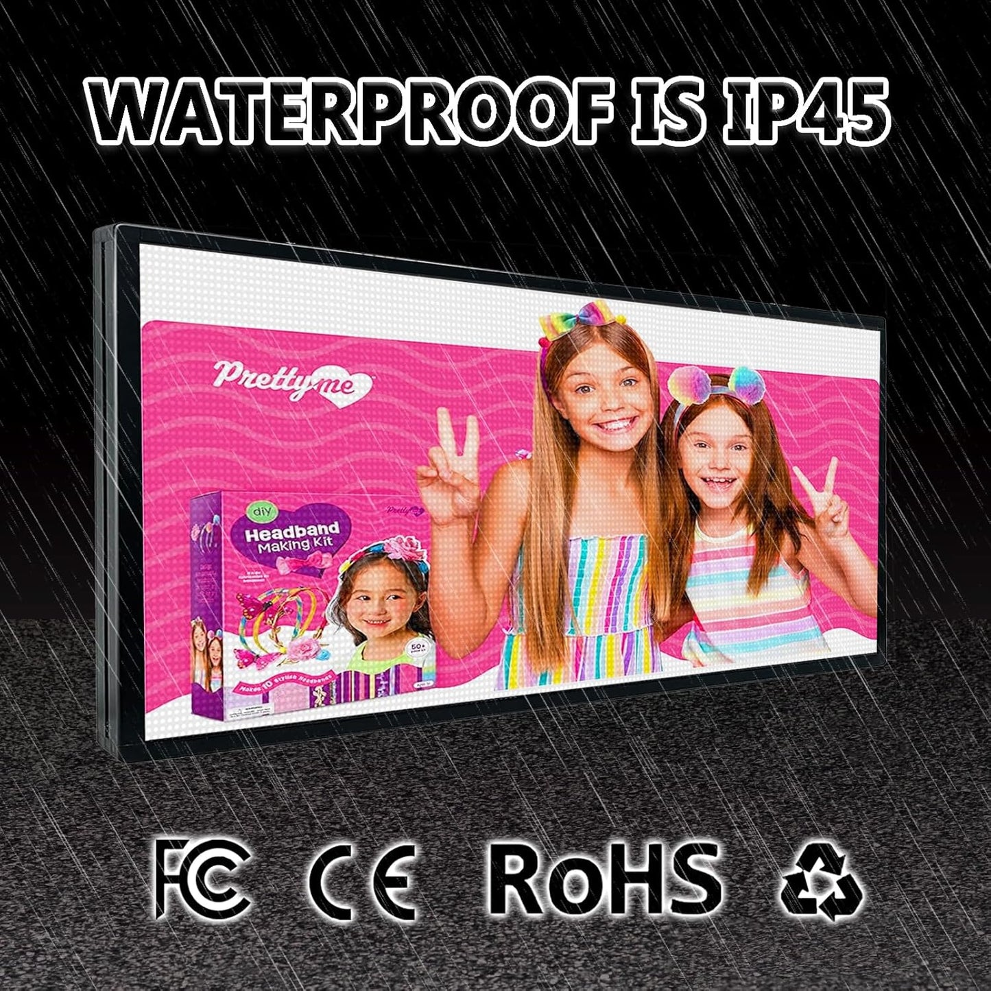 P6 Commercial Grade Programmable LED Sign 40"x17" WiFi With Lightweight and Thin Frame Custom Scrolling Digital Message Board for Stores, Restaurants, Banks & Outdoor Advertising
