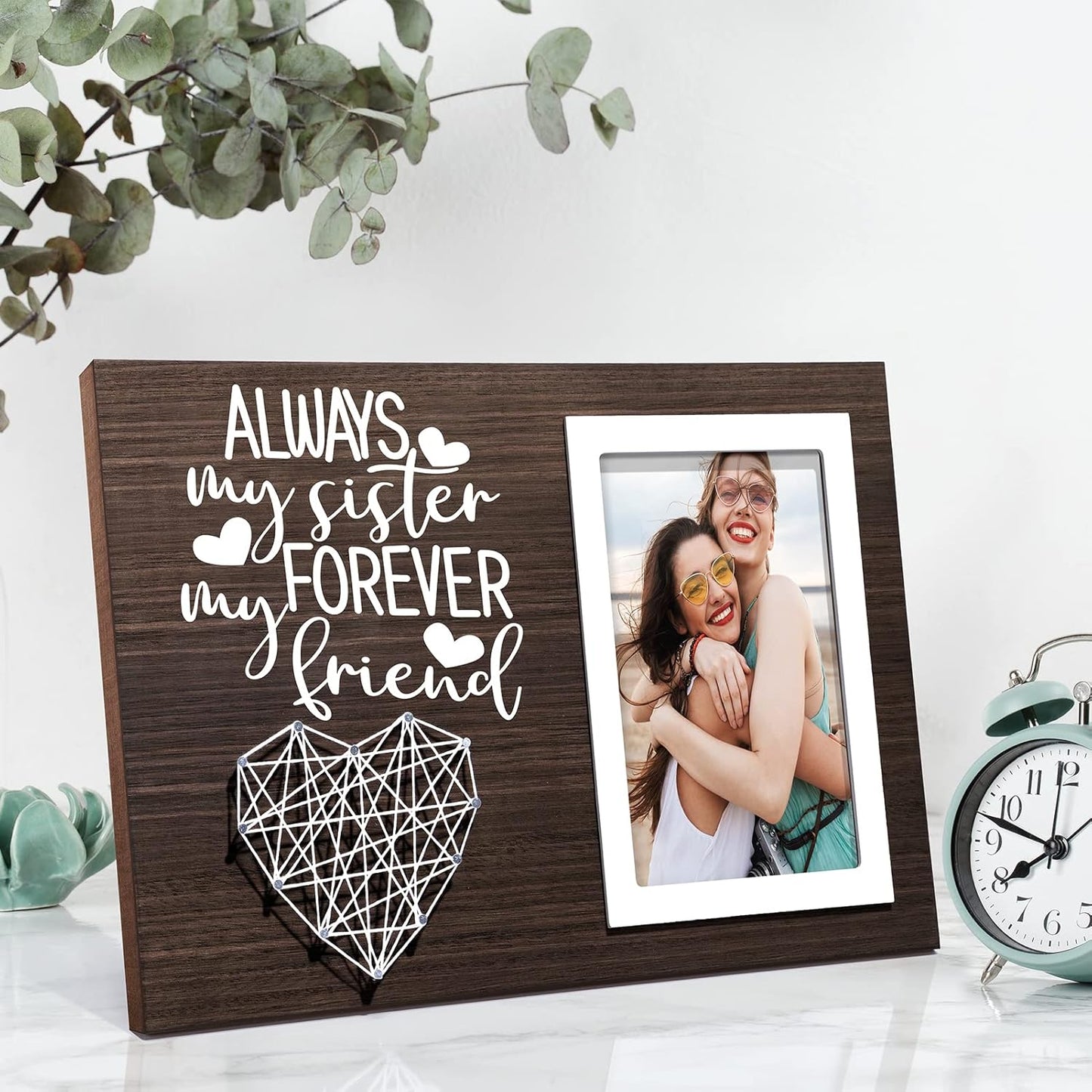 Best Sisters Gifts from Sister Picture Frame, Christmas Gifts for Sisters from Brother, Friend Gift for Women Birthday Gift for Soul Sister in Law - Always My Sis Forever My Friend - 4x6 Photo