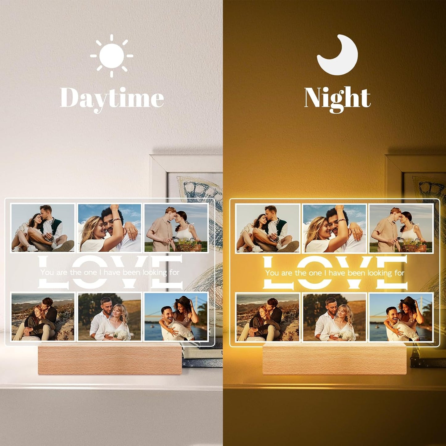Custom Picture Frames, Personalized Photo Frame, Customized Picture Frame, Personalized Anniversary Valentines Day Gifts for Women Men Her Him Girlfriend Boyfriend Couple Wife Husband