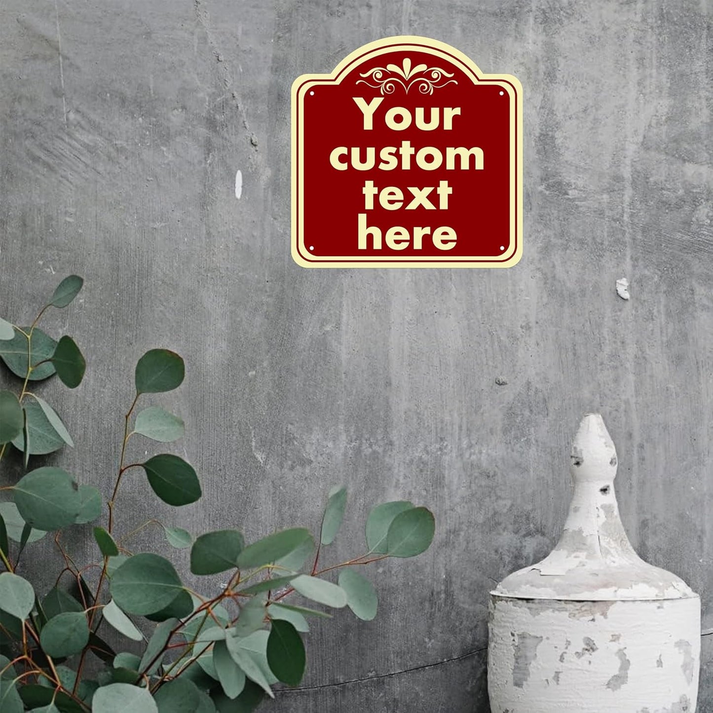 Custom Sign, Custom Indoor/Outdoor Decorative Sign，Aluminum Weatherproof Metal Sign Multiple Sizes, Customize for Office, Business, Workplace, office, Home, Delivery Signs, 10*10 Inch, Reddish