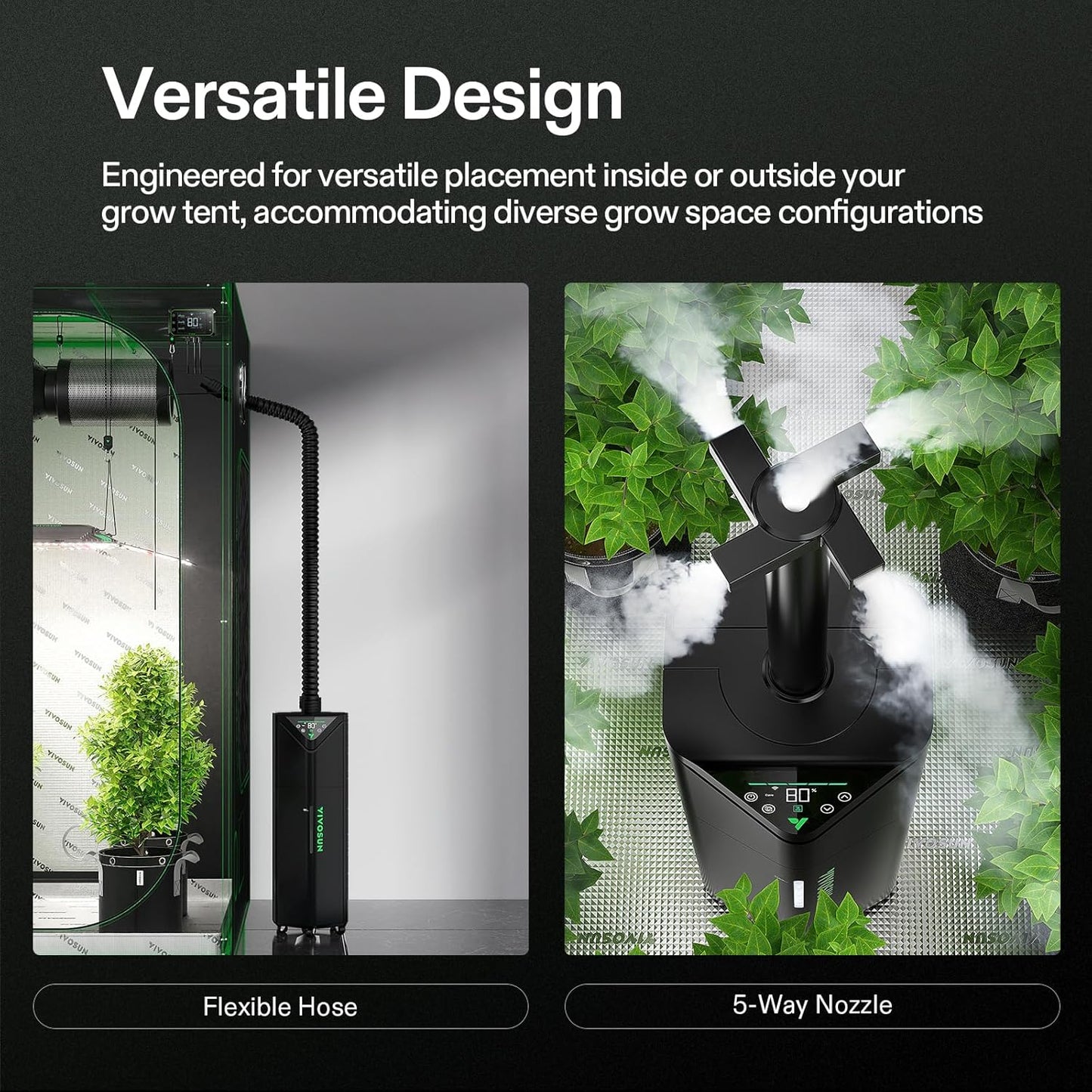 VIVOSUN AeroStream H19 Intelligent Environmental 19L Humidifier with Temp & Humidity Probe, Top Control Panel, Smart Remote Control, Designed Specifically for Use with Grow Tents