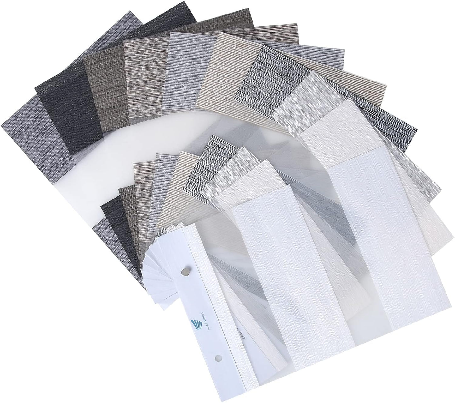 SmartWings Motorized Zebra Shades - Compatible with HomeKit, Alexa, SmartThings, Google - Remote Control Light Filtering Wireless Cordless Roller Shades - Customized Size, Fabric Sample