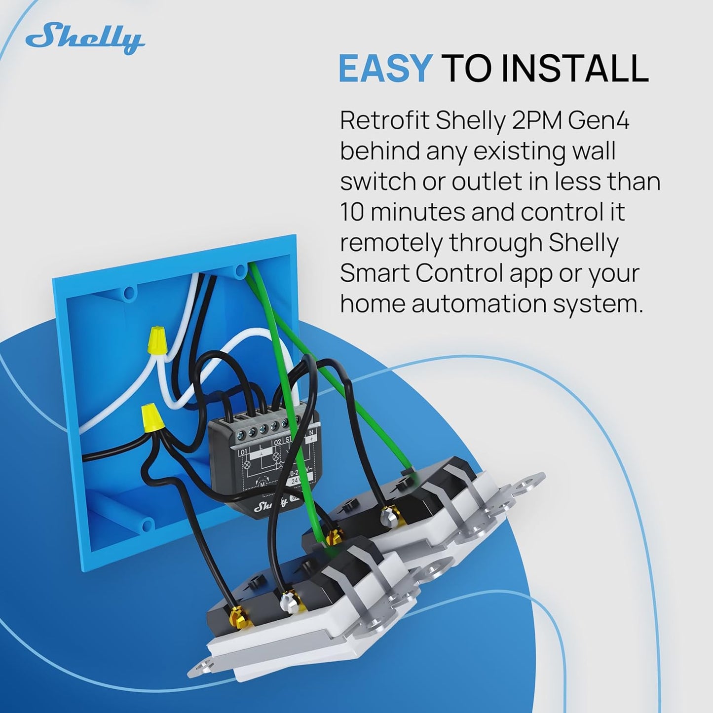 Shelly 2PM Gen4 | Wi-Fi, Zigbee & Matter 2-Channel Smart Relay Switch with Power Metering | Home Automation | Alexa, SmartThings, Google Home, HomeKit Compatible | Roller Shutters Control (2 Pack)