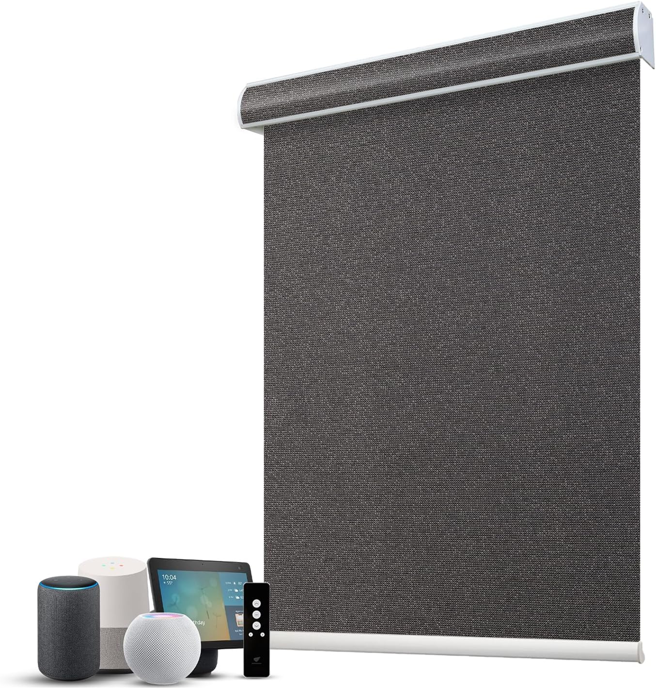 SmartWings Motorized 100% Blackout Shades Blinds, Custom Size, Cordless Window Shades with Rechargeable Battery, Work with Matter/Apple HomeKit, Alexa, Thread/Zigbee, Remote Optional, Eclipse Umber