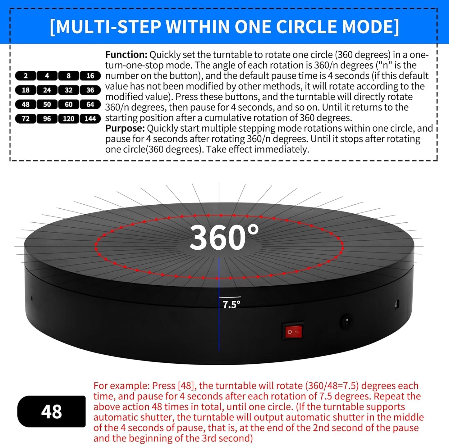 Programmable Motorized Electric Photography Turntable Rotating Platform Rotating Display Stand Secondary Development Motorized Electric Lazy Susan for 3D Scaner or Photography with USB/Wi-Fi