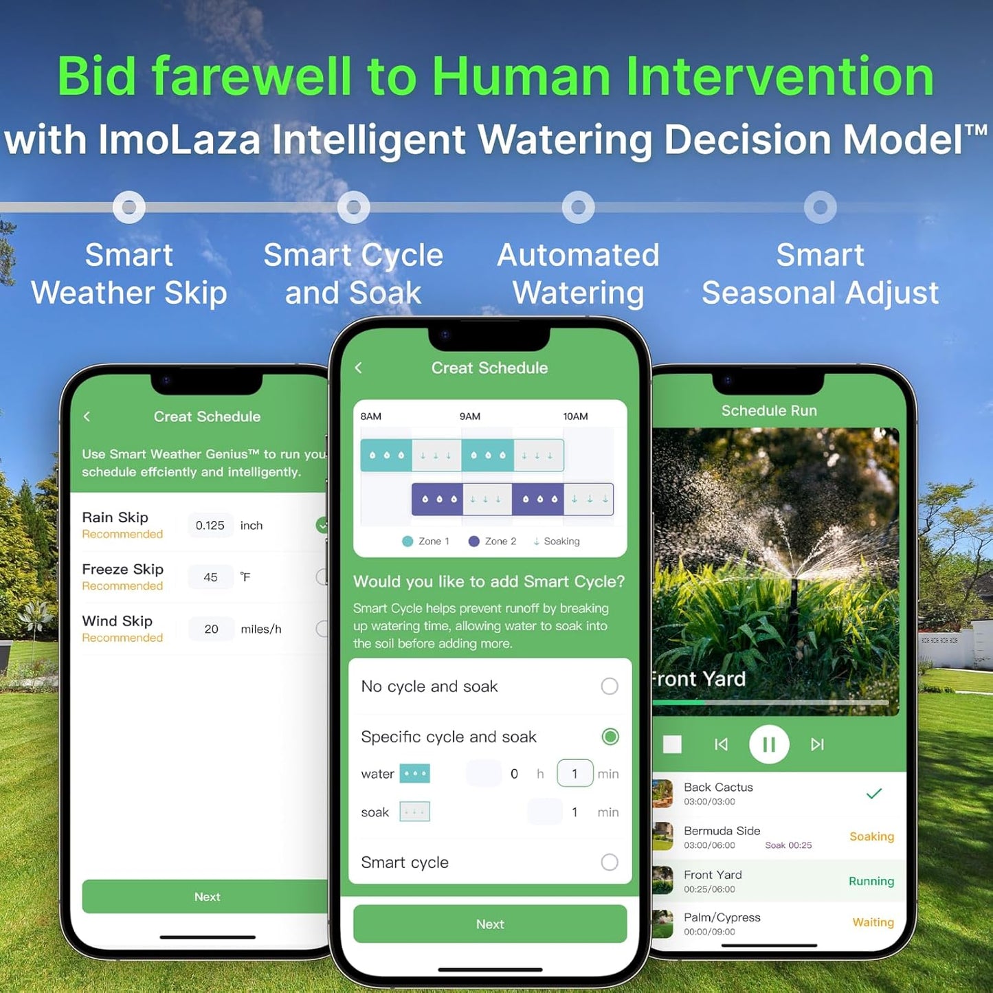 ImoLaza ET Master 4th Gen Smart Sprinkler Controller: Upgraded 4-Zone WiFi Irrigation Controller with Automated Watering, App Control, Smart Weather Skips and Fault Alerts